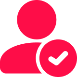 Ícono de persona con check representando acompañamiento estratégico